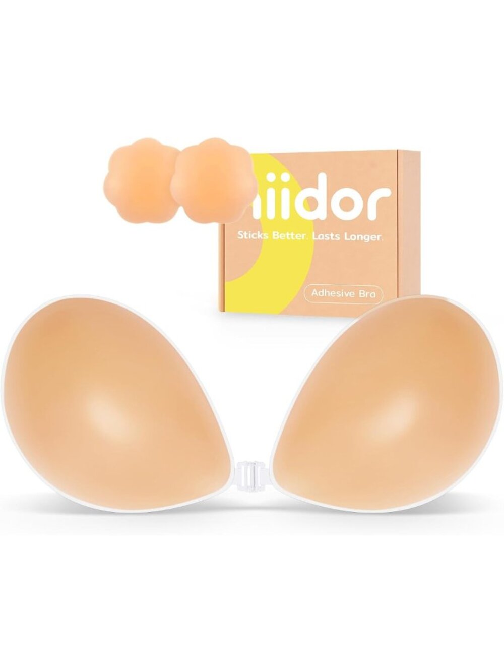 Ultra Invisible Sticky Bra - Adhesive Strapless Push-Up Silicone, Multiple